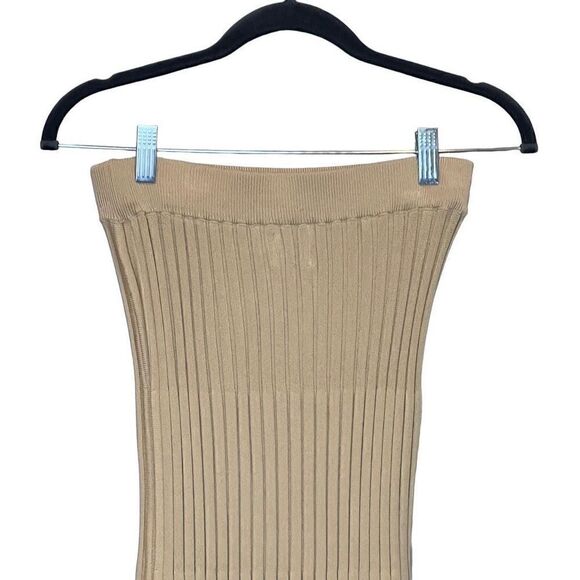 Princess Polly tan ribbed knit form fitting maxi skirt size 10 - Picture 15 of 16